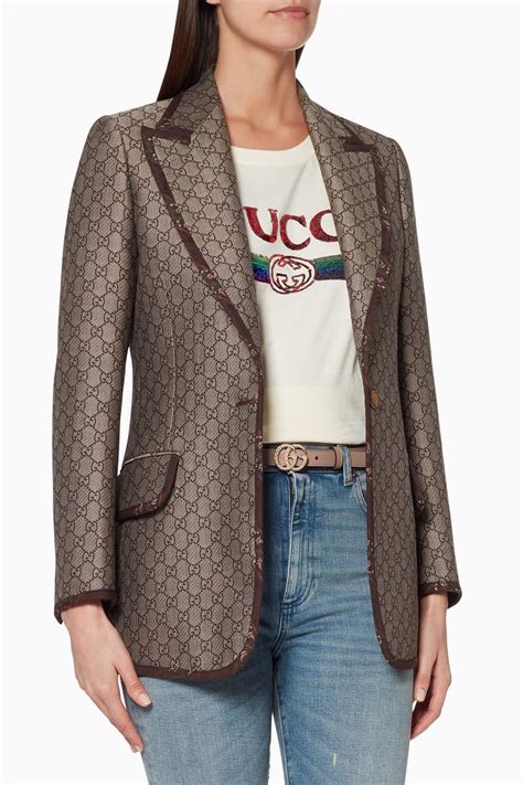 gucci women's wool blend jacket fur collar and cuffs|gucci blazers for women.